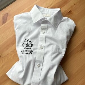 Upcycled Embroidered Shirt – I need pawsitivity in my life